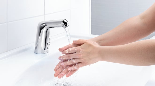 How can healthcare institutions use faucet data for better hand hygiene?