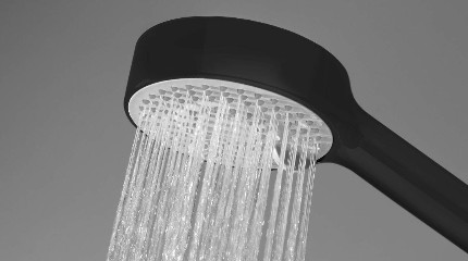 Oras Apollo matt black hand shower with water-sacing ecoflow option